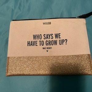 New! Kate Spade Disney Parks Who Says We Have To Grow Up Canvas Leather Pouch